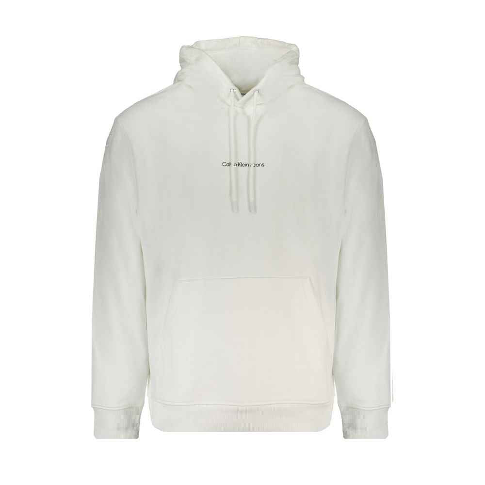 Calvin Klein White Cotton Men Sweater with Hood