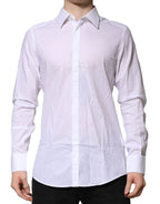 Dolce & Gabbana White MARTINI Long Sleeve Dress Formal Shirt