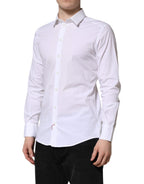 Dolce & Gabbana White GOLD Long Sleeve Dress Formal Shirt