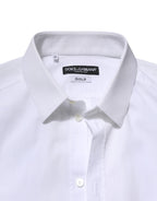 Dolce & Gabbana White GOLD Long Sleeve Dress Formal Shirt