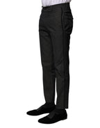 Dolce & Gabbana Gray Cotton Patterned Formal Pants