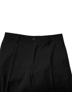 Dolce & Gabbana Black Wool Formal Men Cropped Pants