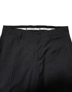 Dolce & Gabbana Gray Striped Cotton Formal Pants