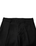 Dolce & Gabbana Black Wool Formal Men Slim Pants