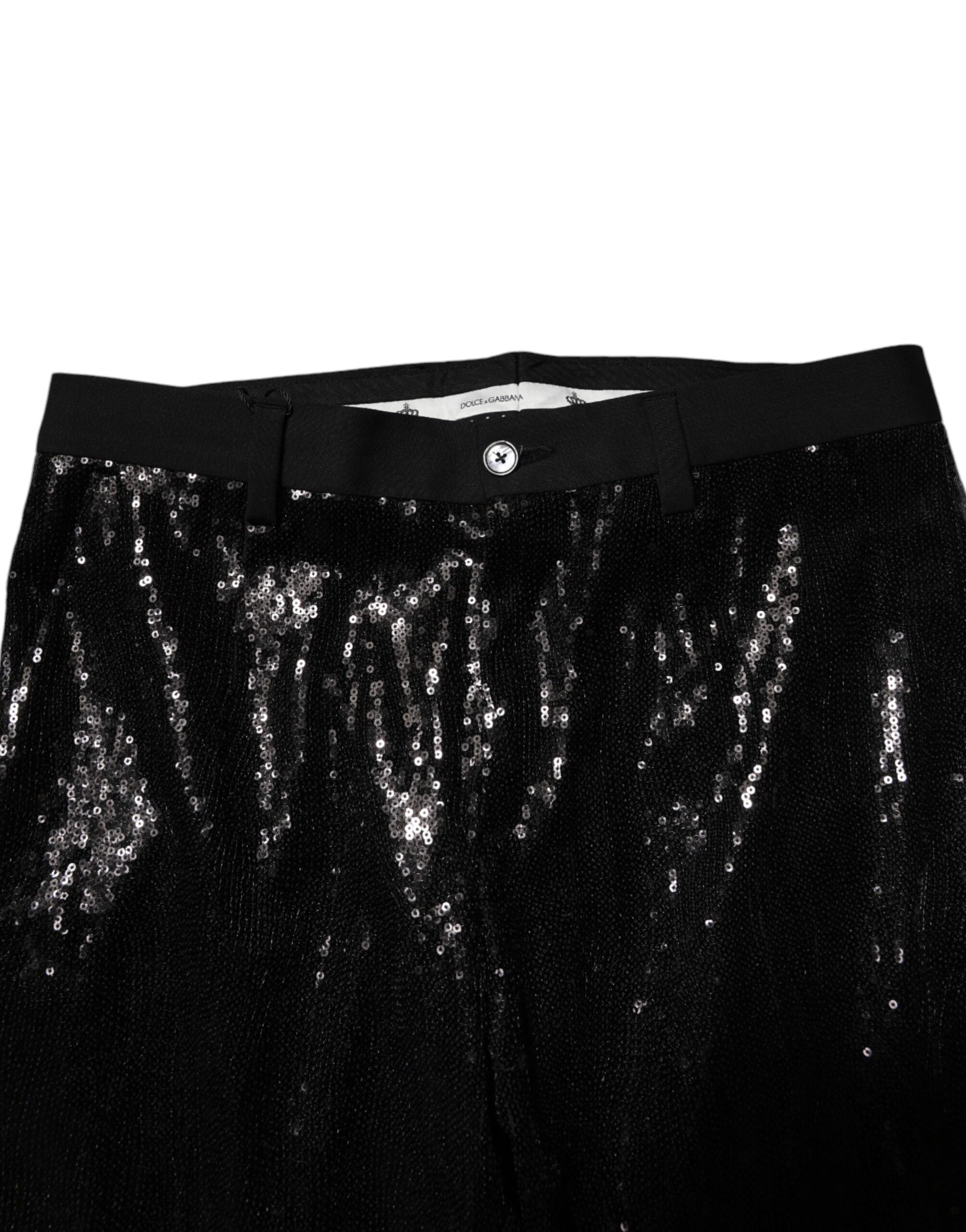 Dolce & Gabbana Black Sequined Embellishment Pants
