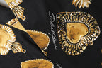 Dolce & Gabbana Black Gold Sacred Heart Print Pants