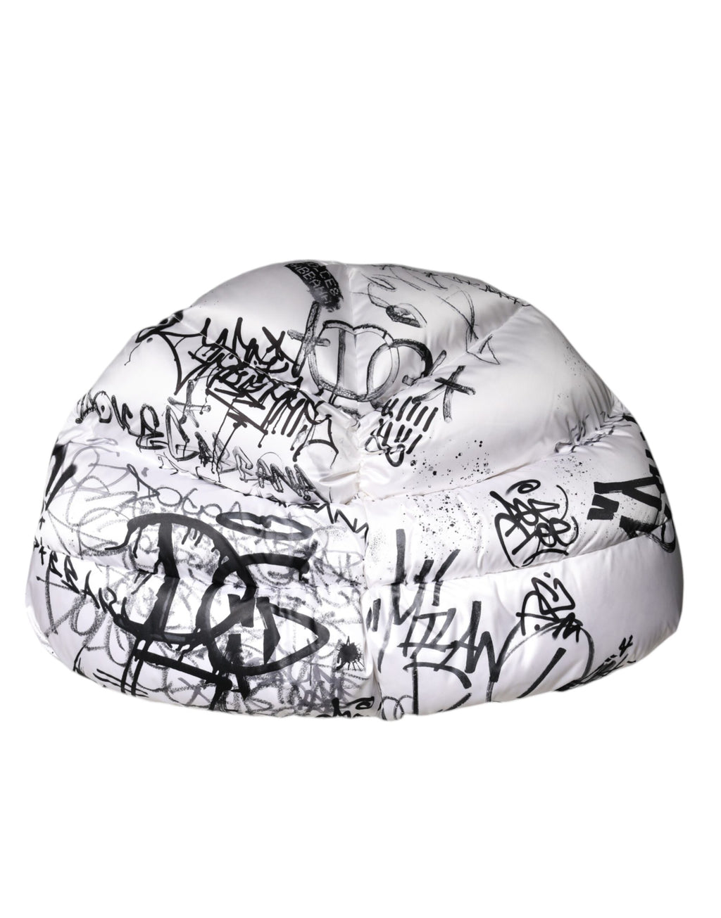 Dolce & Gabbana White Polyester Printed Hood Quilted Hat