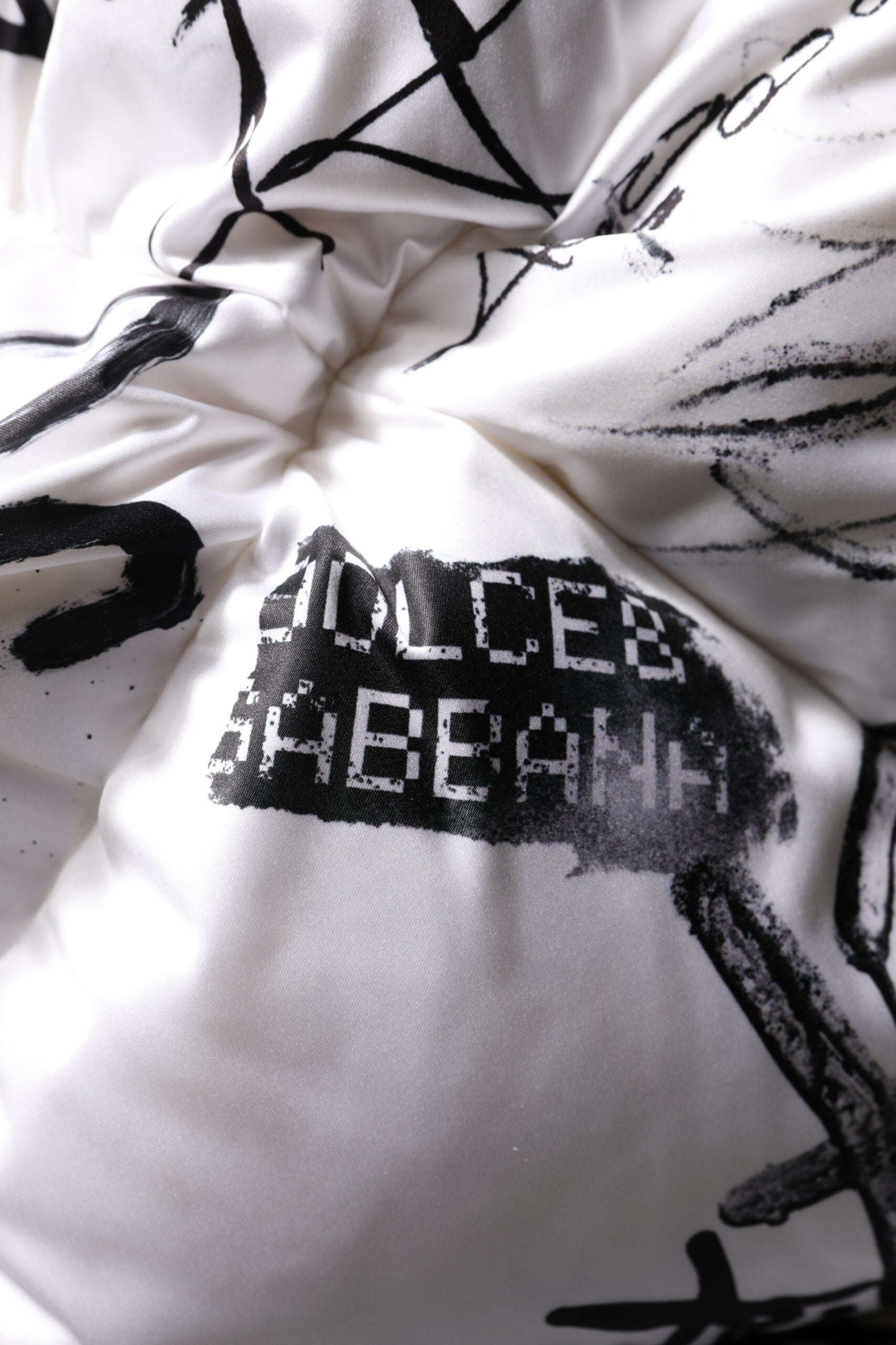 Dolce & Gabbana White Polyester Printed Hood Quilted Hat