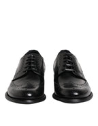 Dolce & Gabbana Black Leather Derby Wingtip Formal Shoes