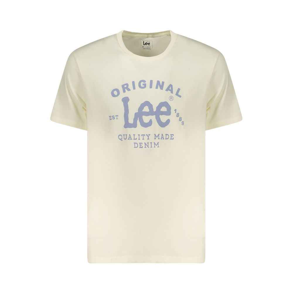 Lee Beige Cotton Men T-Shirt
