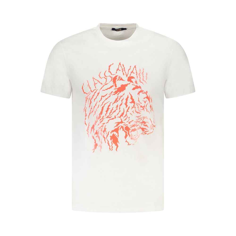 Cavalli Class White Cotton Men T-Shirt