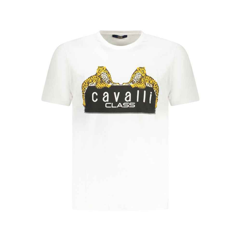 Cavalli Class White Cotton T-Shirt