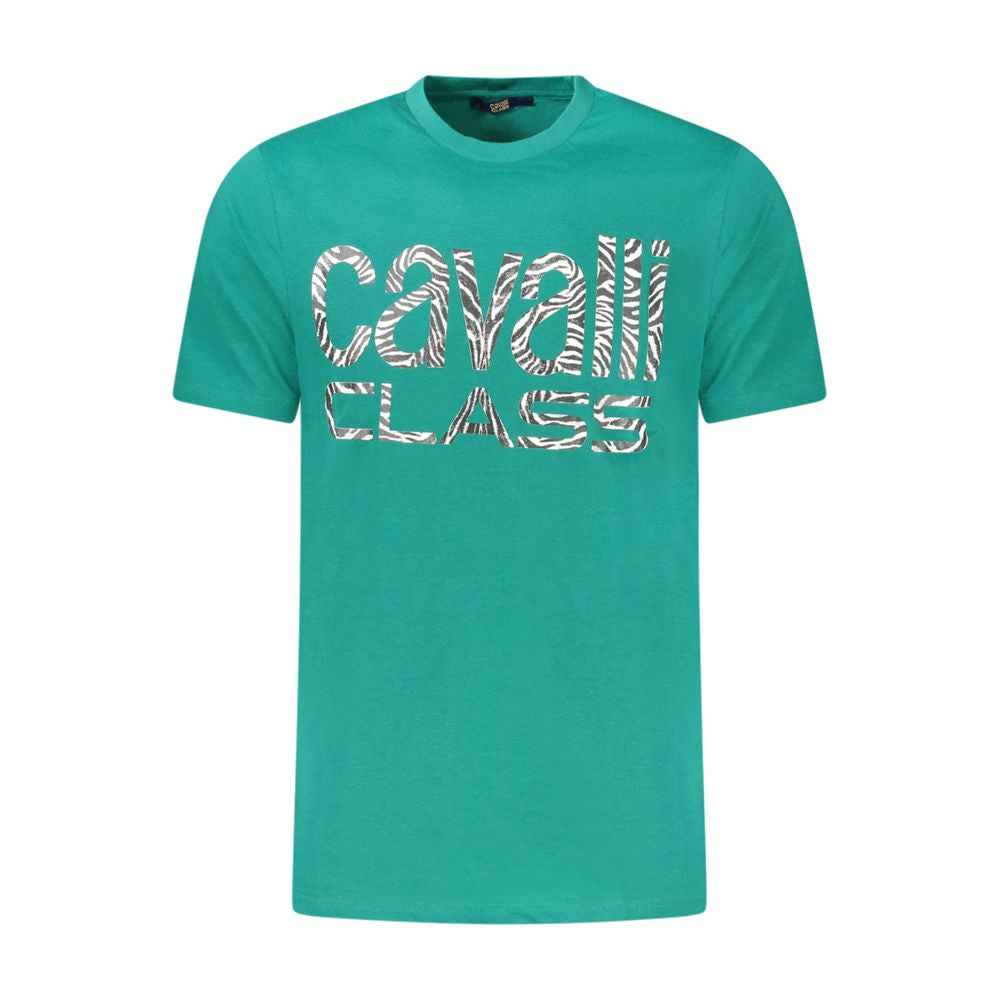 Cavalli Class Green Cotton T-Shirt