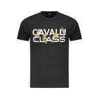 Cavalli Class Black Cotton Men T-Shirt