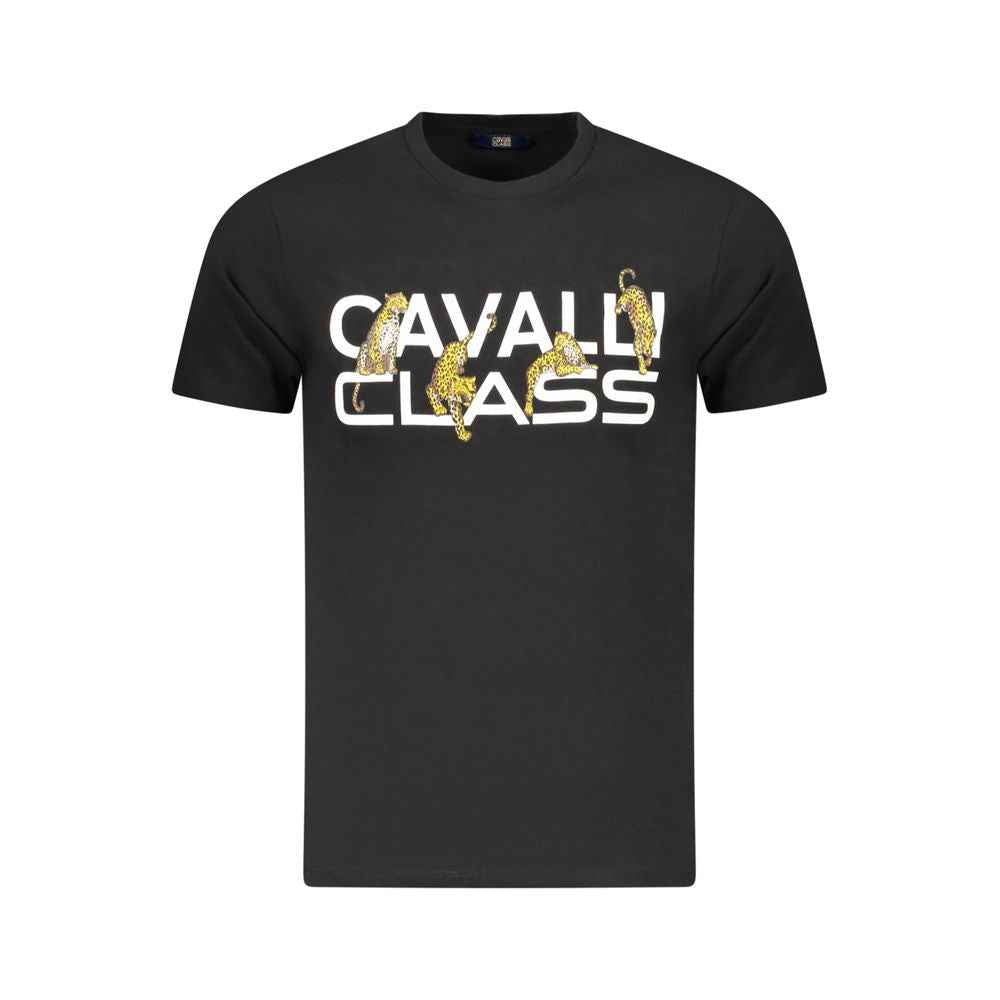 Cavalli Class Black Cotton Men T-Shirt