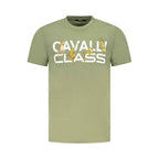Cavalli Class Green Cotton Men T-Shirt