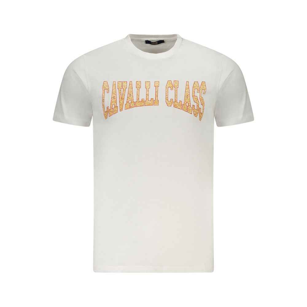 Cavalli Class White Cotton Men T-Shirt