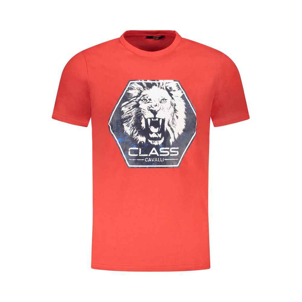 Cavalli Class Red Cotton Men T-Shirt