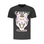 Cavalli Class Black Cotton Men T-Shirt