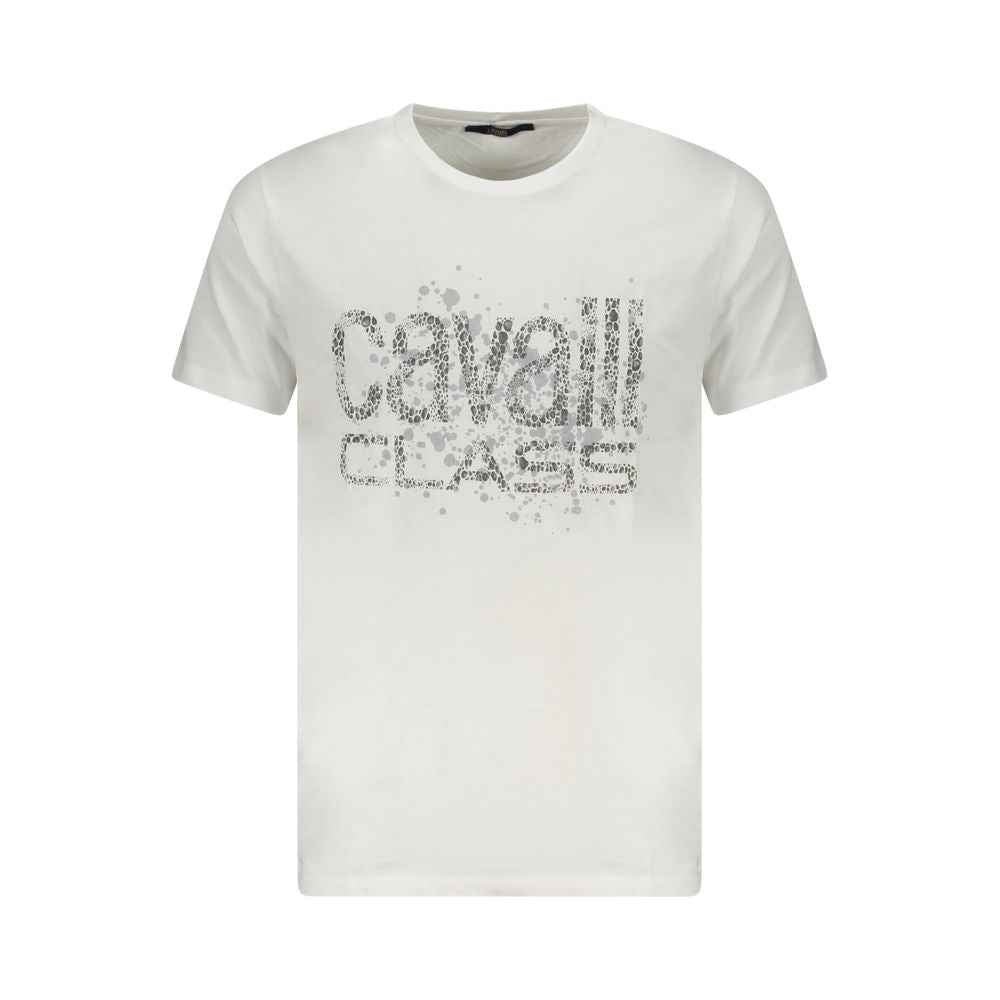Cavalli Class White Cotton Men T-Shirt