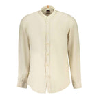 Hugo Boss Beige Linen Men Shirt