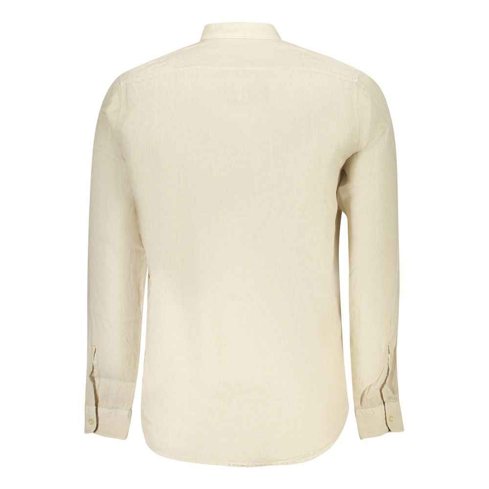 Hugo Boss Beige Linen Men Shirt