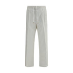 Brunello Cucinelli White Cotton Casual Pants