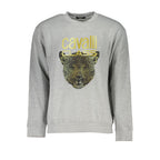 Cavalli Class Gray Cotton Men Sweater