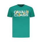 Cavalli Class Green Cotton Men T-Shirt