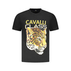 Cavalli Class Black Cotton Men T-Shirt