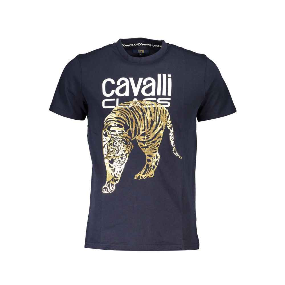 Cavalli Class Blue Cotton Men T-Shirt