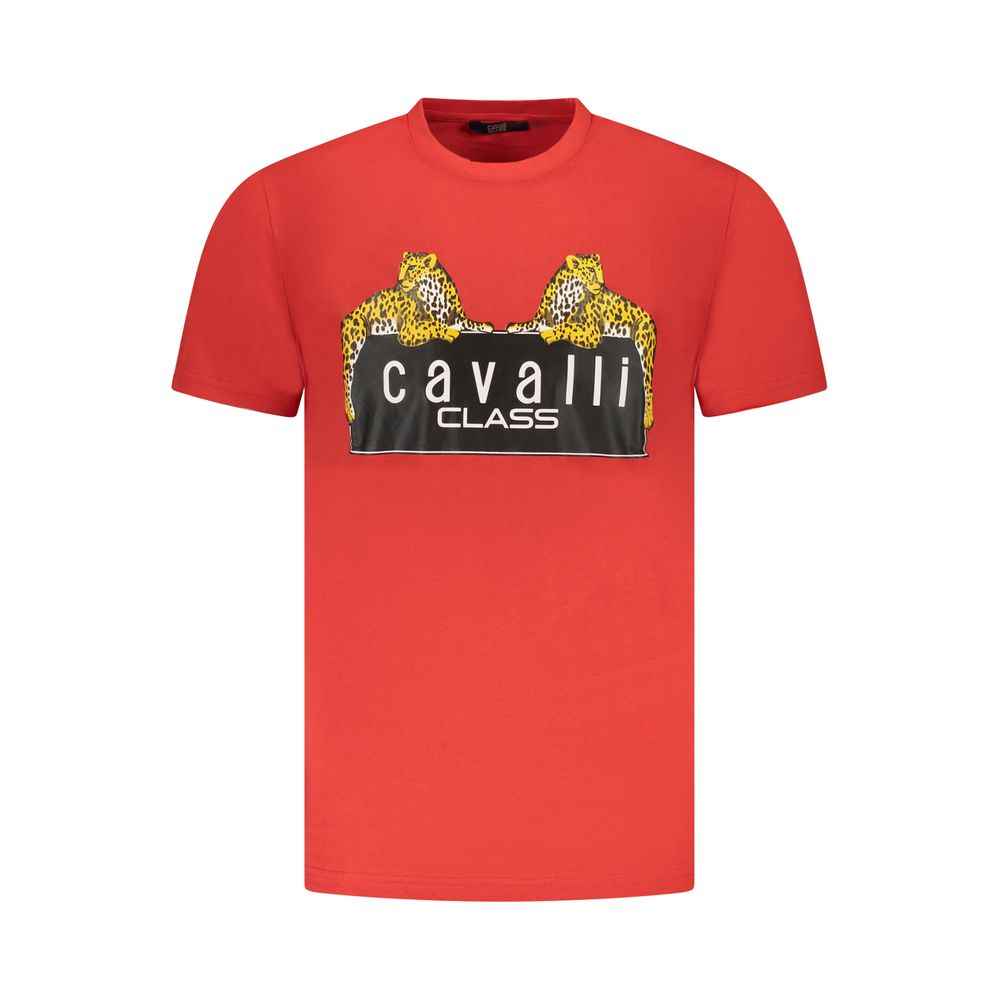Cavalli Class Red Cotton Men T-Shirt