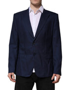 Dolce & Gabbana Blue Wool Single Breasted Suit Coat Blazer