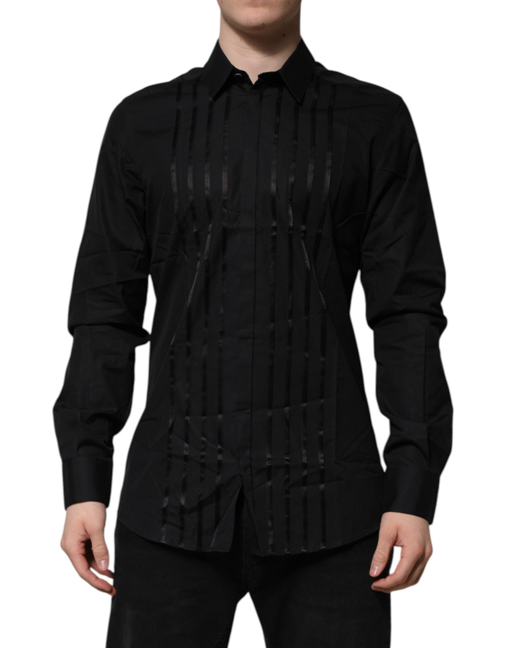 Dolce & Gabbana Black GOLD Long Sleeves Men Formal Dress Shirt