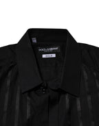 Dolce & Gabbana Black GOLD Long Sleeves Men Formal Dress Shirt