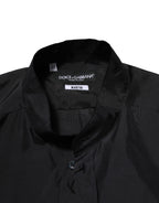 Dolce & Gabbana Dark Blue Silk MARTINI Men Formal Dress Shirt