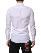 Dolce & Gabbana White Cotton MARTINI Long Sleeve Dress Shirt