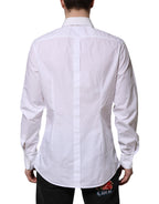 Dolce & Gabbana White Cotton GOLD Long Sleeves Dress Shirt