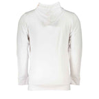 Cavalli Class White Cotton Men Sweatshirt with Hood