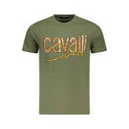 Cavalli Class Green Cotton Men T-Shirt