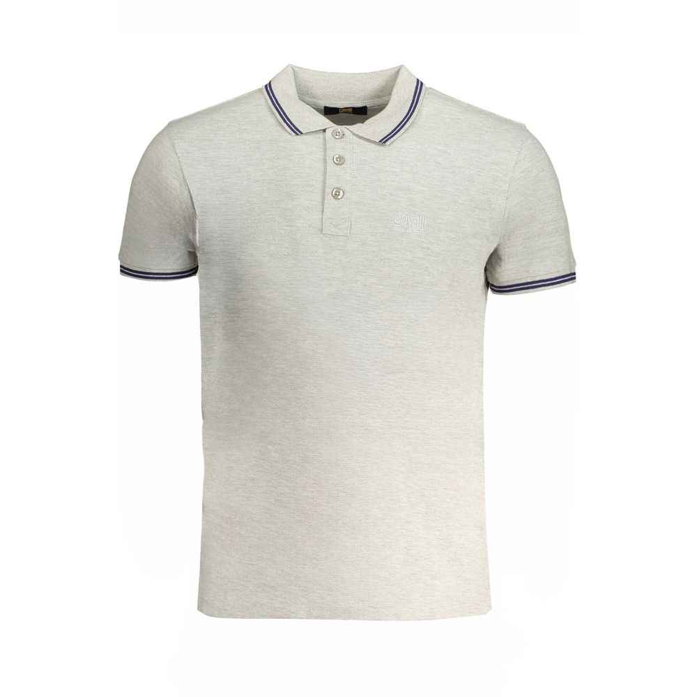 Cavalli Class Brown Cotton Men Polo Shirt