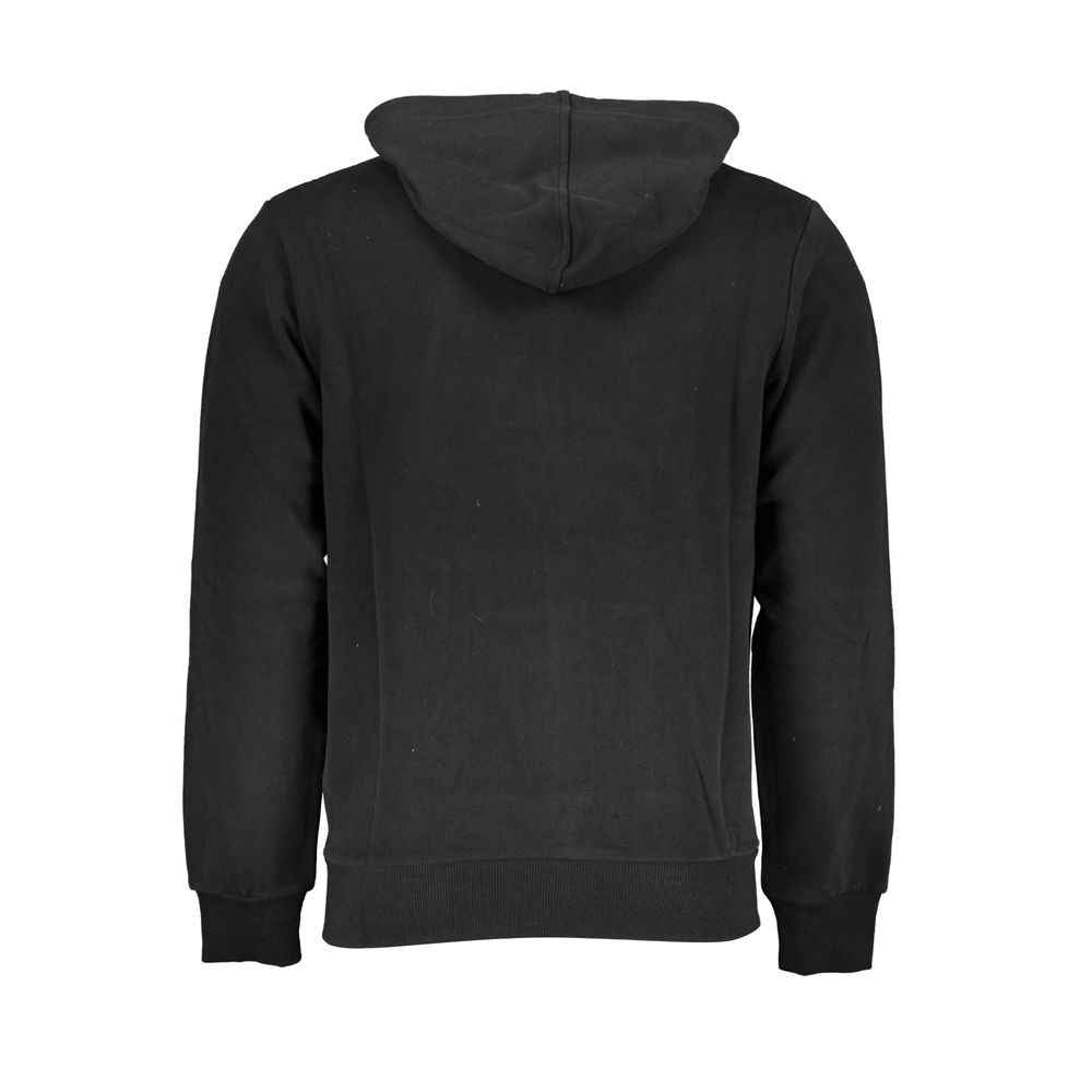 La Martina Black Cotton Men Sweater with Hood