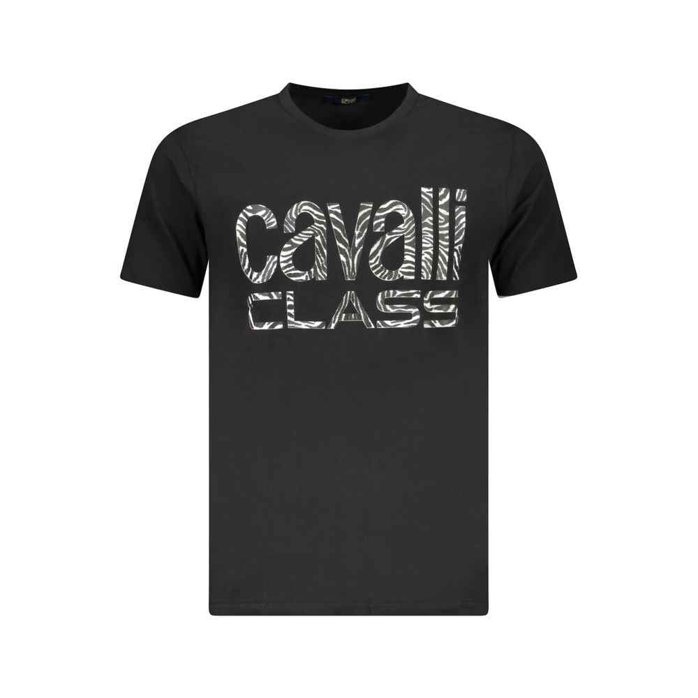 Cavalli Class Black Cotton Men T-Shirt