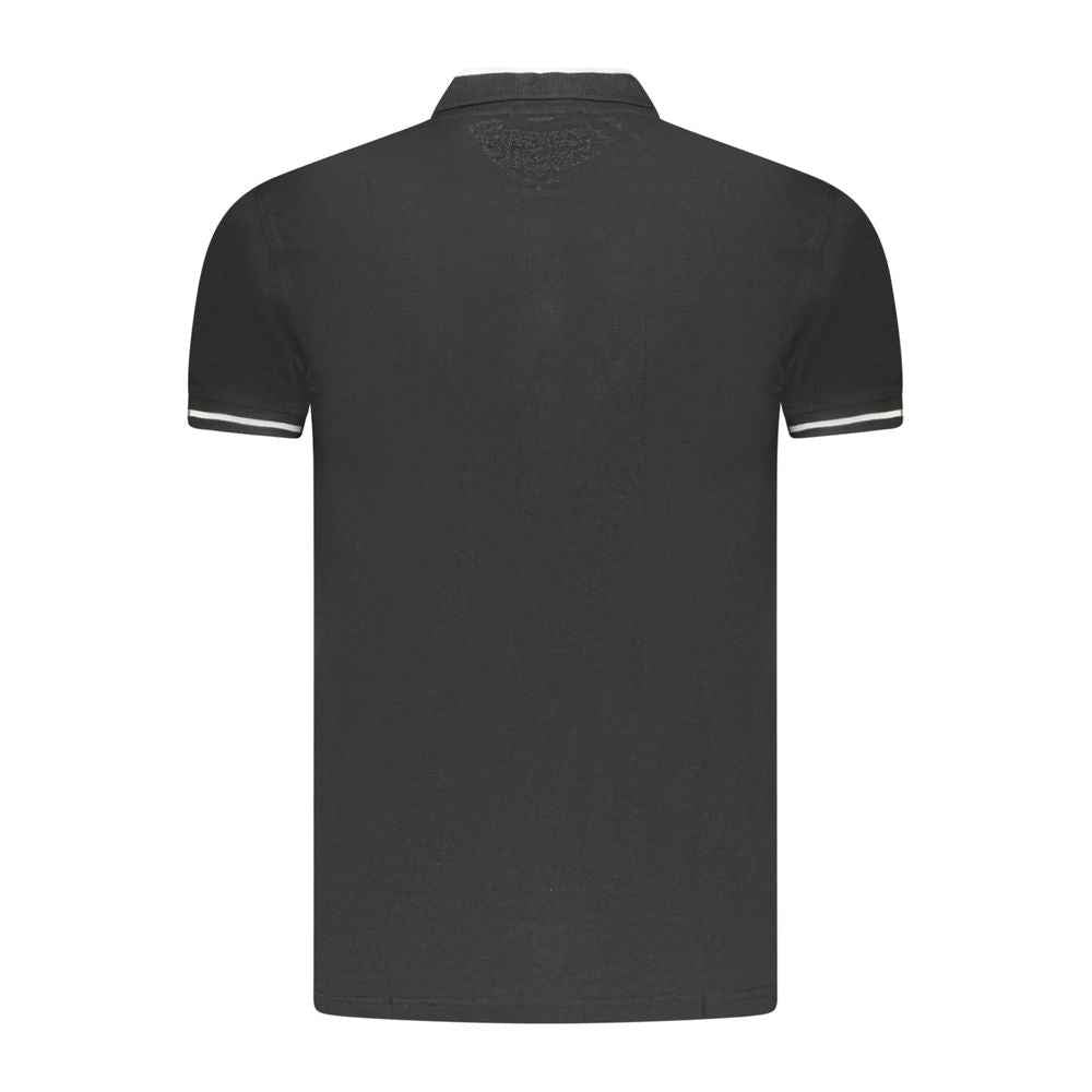 Cavalli Class Black Cotton Men Polo Shirt