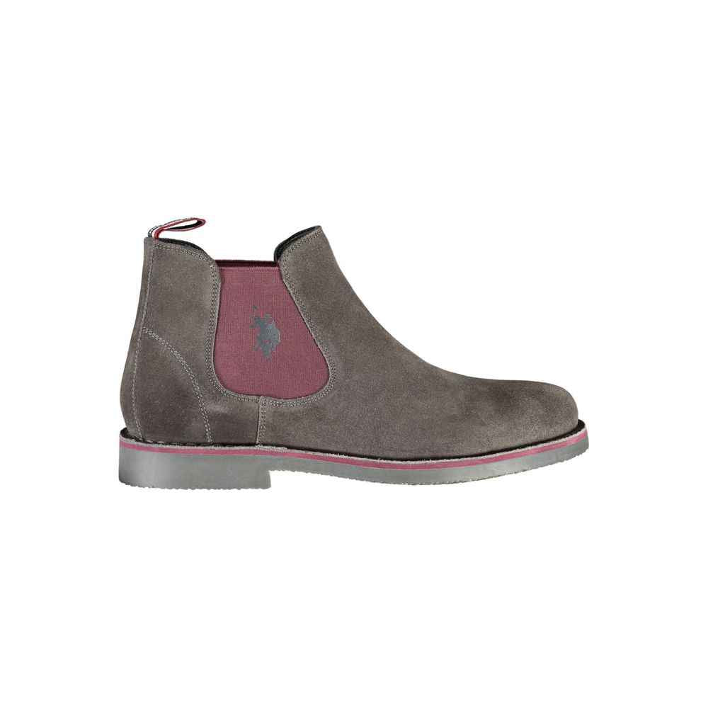U.S. POLO ASSN. Gray Leather Mens Ankle Boot