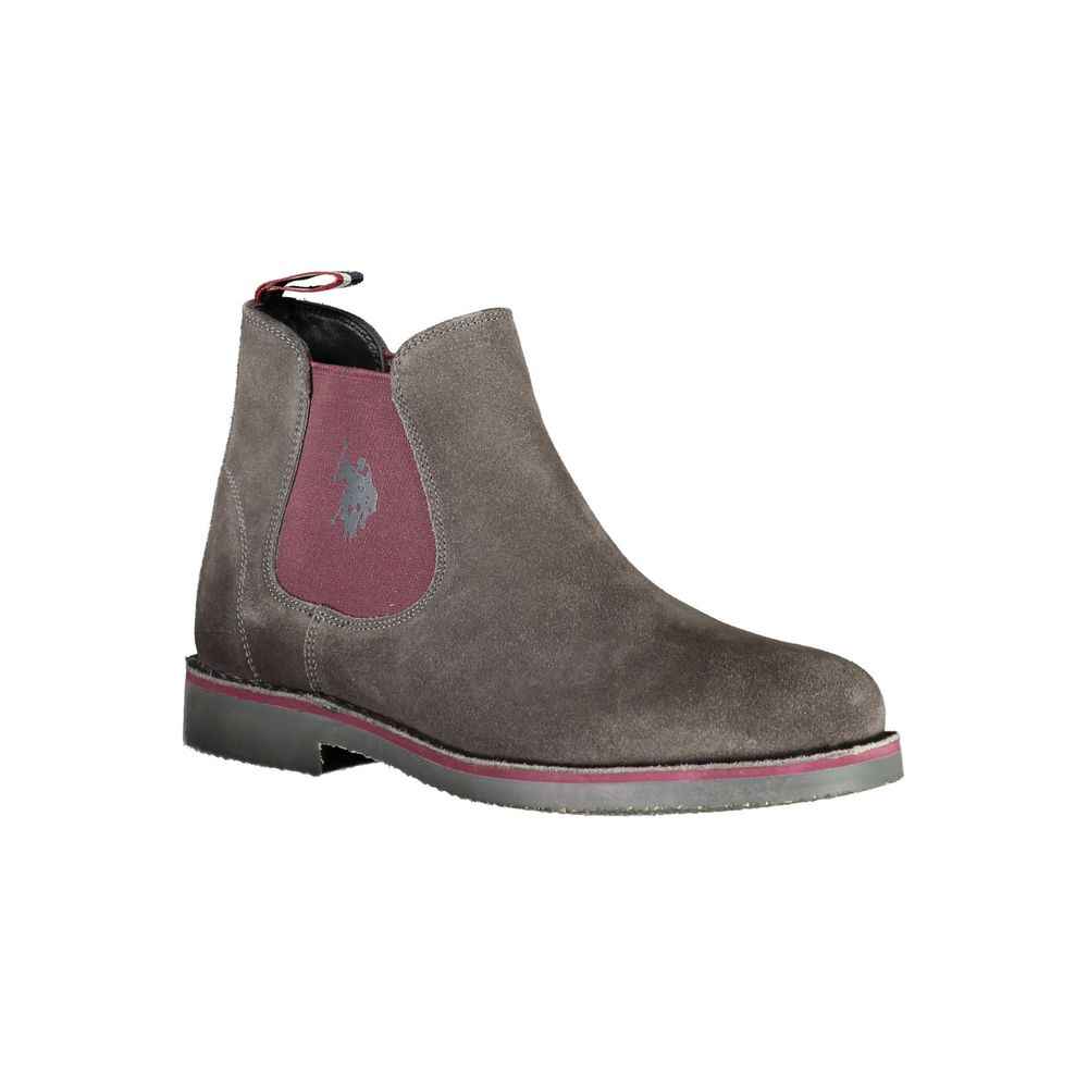 U.S. POLO ASSN. Gray Leather Mens Ankle Boot