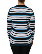 Dolce & Gabbana Multicolor Stripes Long Sleeves V-neck Top