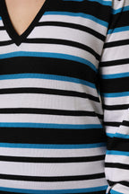 Dolce & Gabbana Multicolor Stripes Long Sleeves V-neck Top
