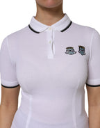 Dolce & Gabbana White Cotton Short Sleeves Collared Polo Top