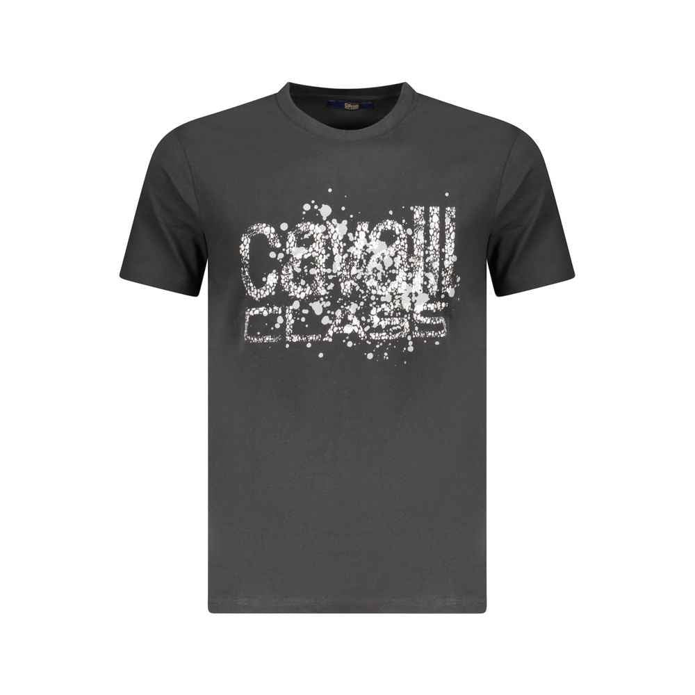 Cavalli Class Black Cotton Men T-Shirt